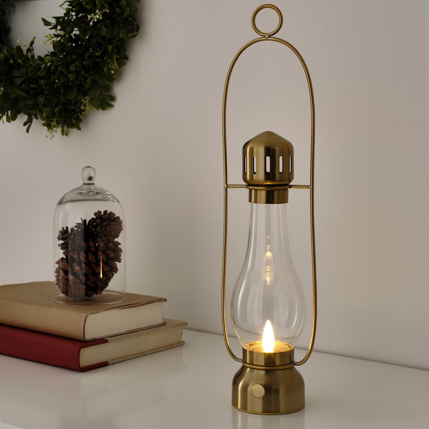 STRÅLA LED lantern batteryoperated/brasscolour IKEA