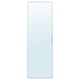 Depicts a STRAUMEN mirror door in white, featuring a sleek, rectangular design with aluminum frame and reflective glass.