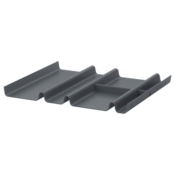Gray SUMMERA drawer organizer with compartments for small items, reducing noise and protecting against scratches.