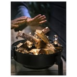 SVARTRÅ LED lighting chain with 12 lights, black/outdoor