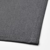 Dark grey cloth napkin, neatly folded, showcasing quality cotton texture and fine stitching.