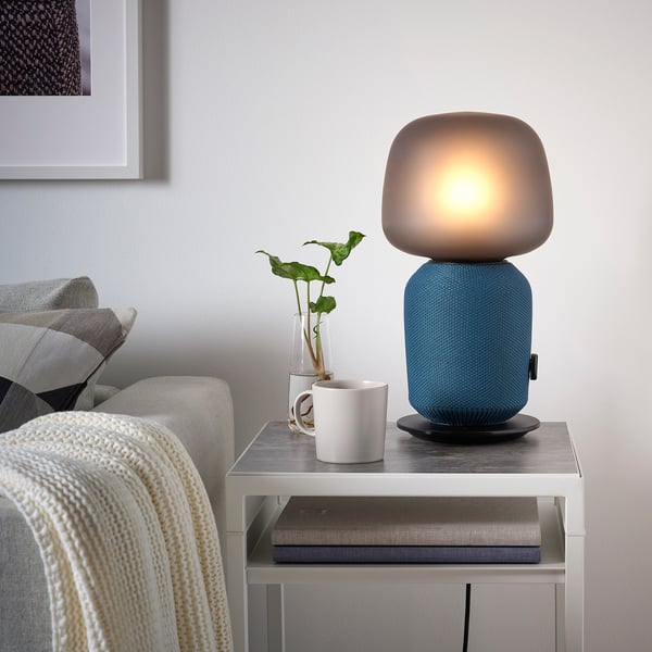 SYMFONISK Cover for table lamp speaker - blue - IKEA