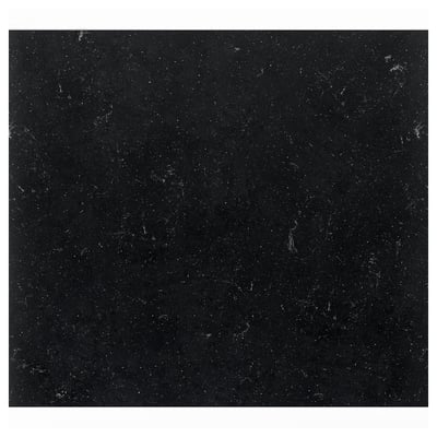 Black TÄRNHULT recycled glass wall panel, rectangular, smooth texture.