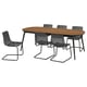 TJÄRKIL / TOBIAS Table and 6 chairs, black walnut veneer/black/grey black, 235x100 cm