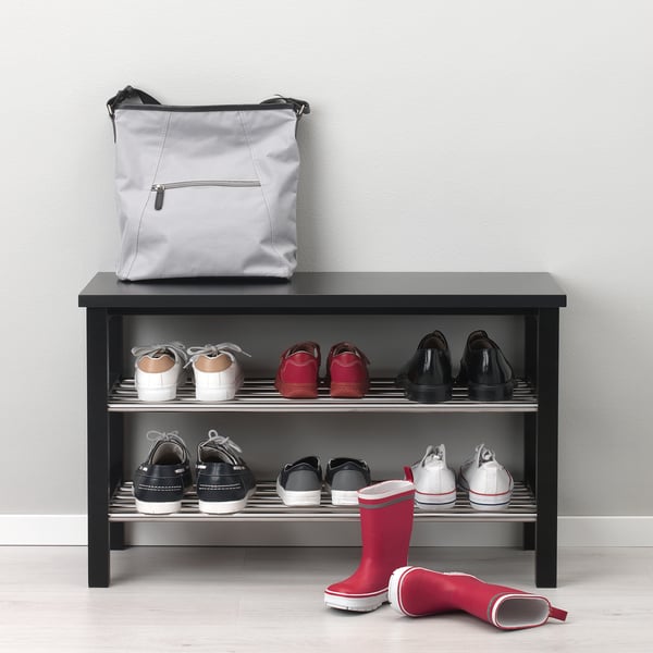 TJUSIG Bench with shoe storage, black, 81x34x50 cm IKEA
