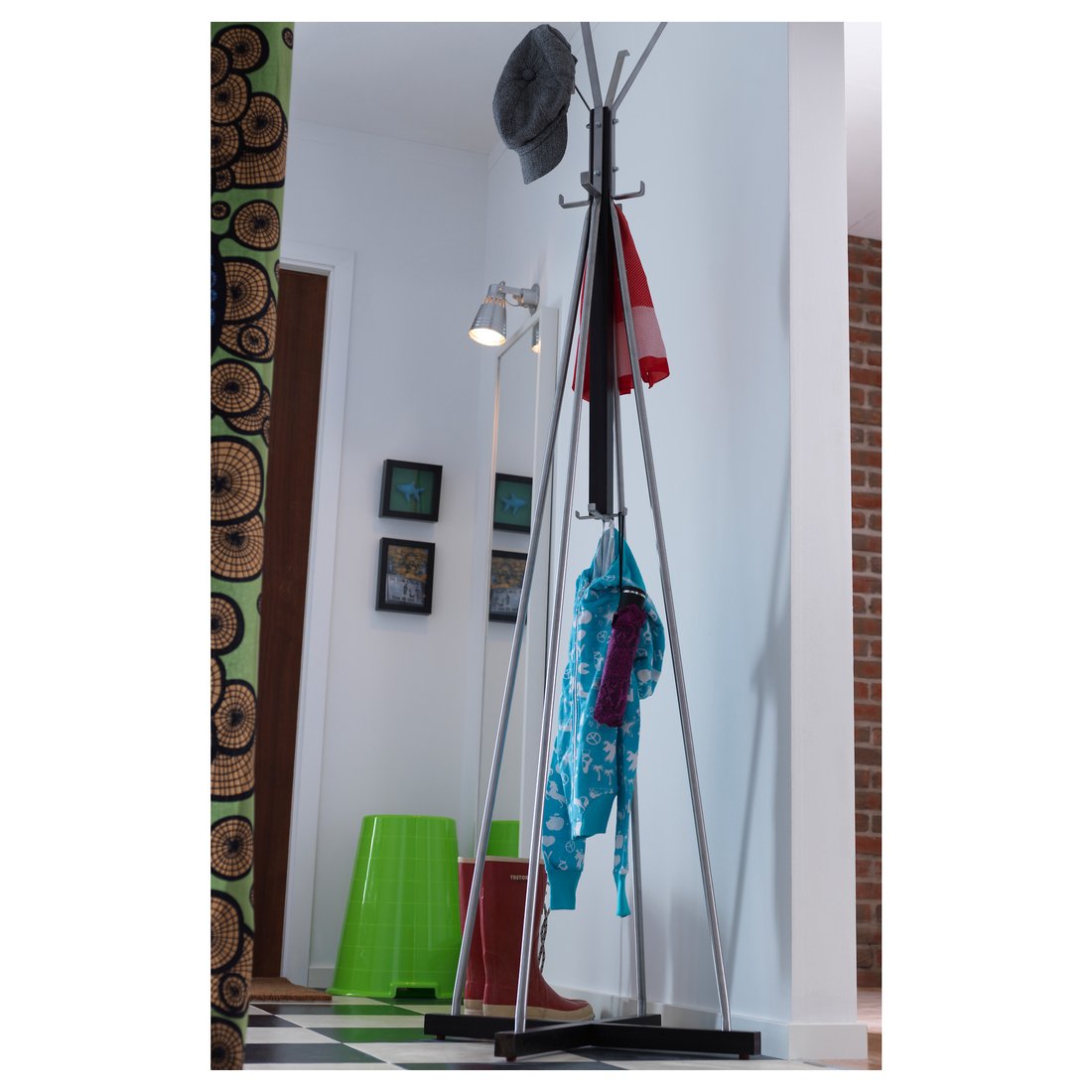 Hat and coat stand, TJUSIG, black, 193 cm IKEA