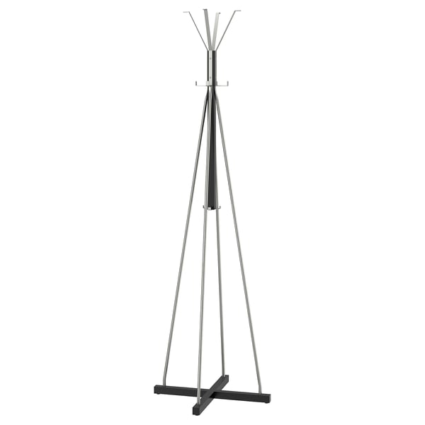 Hat and coat stand, TJUSIG, black, 193 cm IKEA