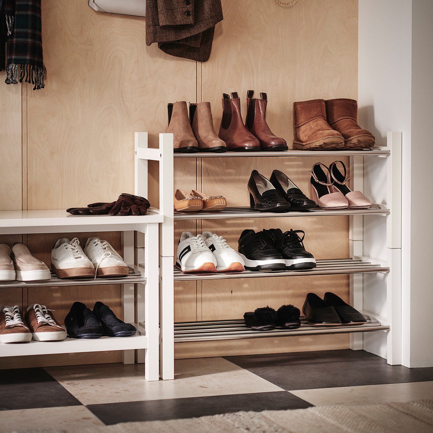 Shoe rack, TJUSIG, white, 79x32x37 cm IKEA