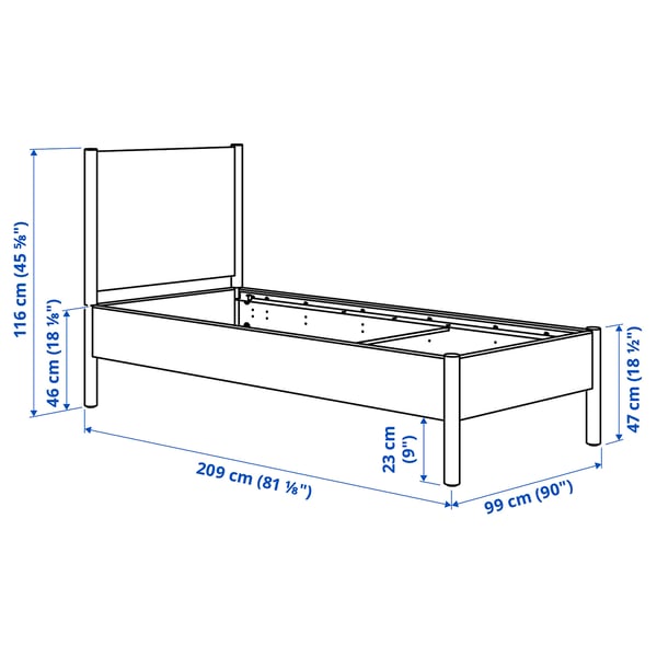 Illustration with measurements for the product: TONSTAD.