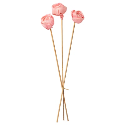 TORKA: bright pink dried flowers on wooden stems, handmade, triangle shaped.