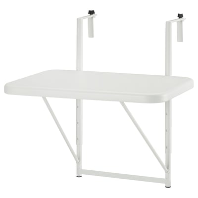 White TORPARÖ folding outdoor table, metal and plastic.