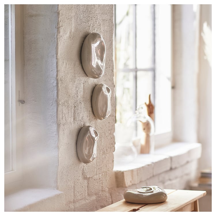 TRÄDGRÄNSEN wall decoration, set of 2, ceramic/stones beige IKEA