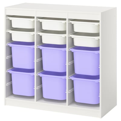 TROFAST Storage combination with boxes, room divider/white lilac, 99x44x94 cm