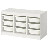 White TROFAST storage unit with removable bins, perfect for toy or item storage.