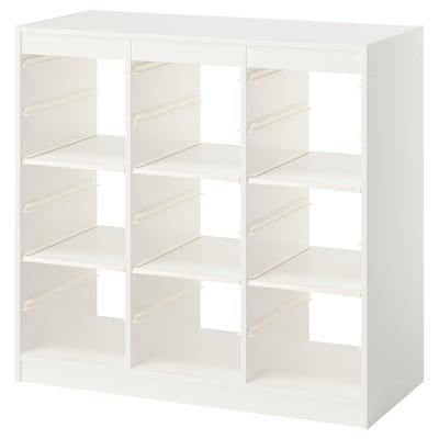 TROFAST Storage combination with shelves, room divider/white, 99x44x94 cm