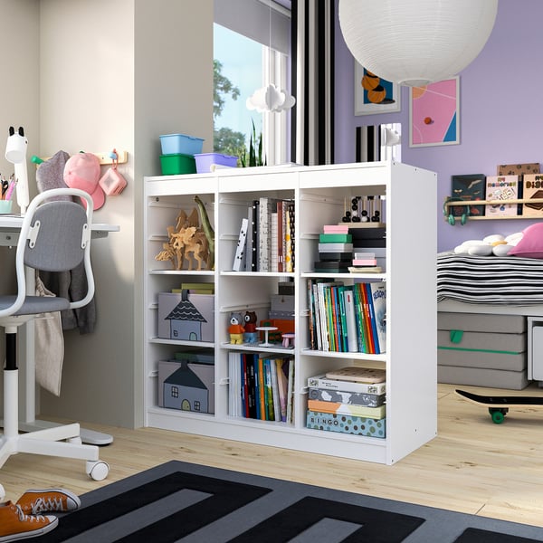 TROFAST Storage combination with shelves, room divider/white, 99x44x94 cm