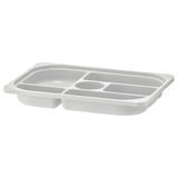 White TROFAST storage tray with compartments, 50% recycled polypropylene.