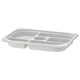 White TROFAST storage tray with compartments, 50% recycled polypropylene.