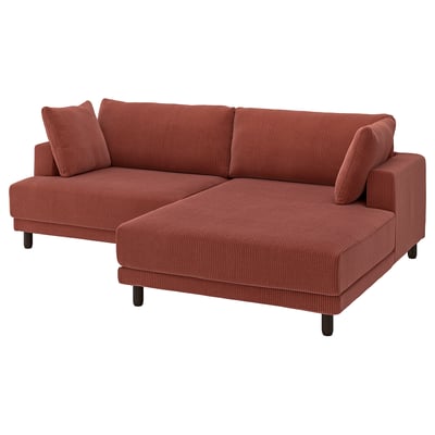 UPPÅKRA 3-seat modular sofa, with chaise longue, right/Samsala brown-red