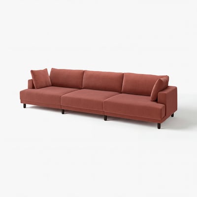 An UPPÅKRA sofa in red with a sleek, modern design and soft cushions, ideal for comfortable family gatherings.