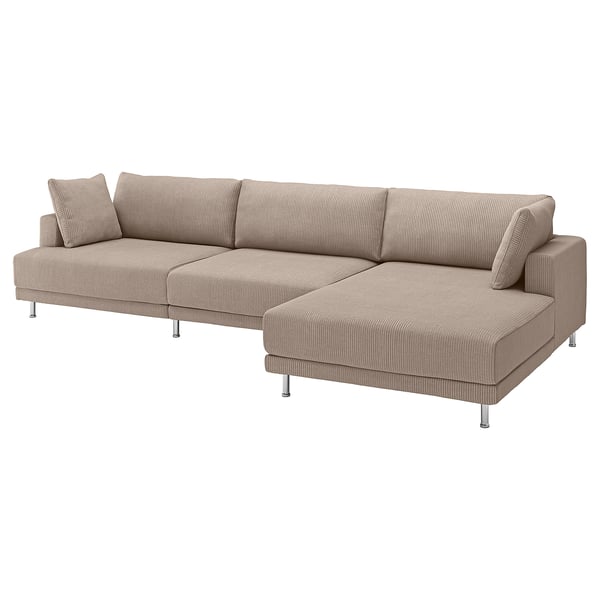 UPPÅKRA 4,5-seat modular sofa, with chaise longue, right/Samsala grey-beige