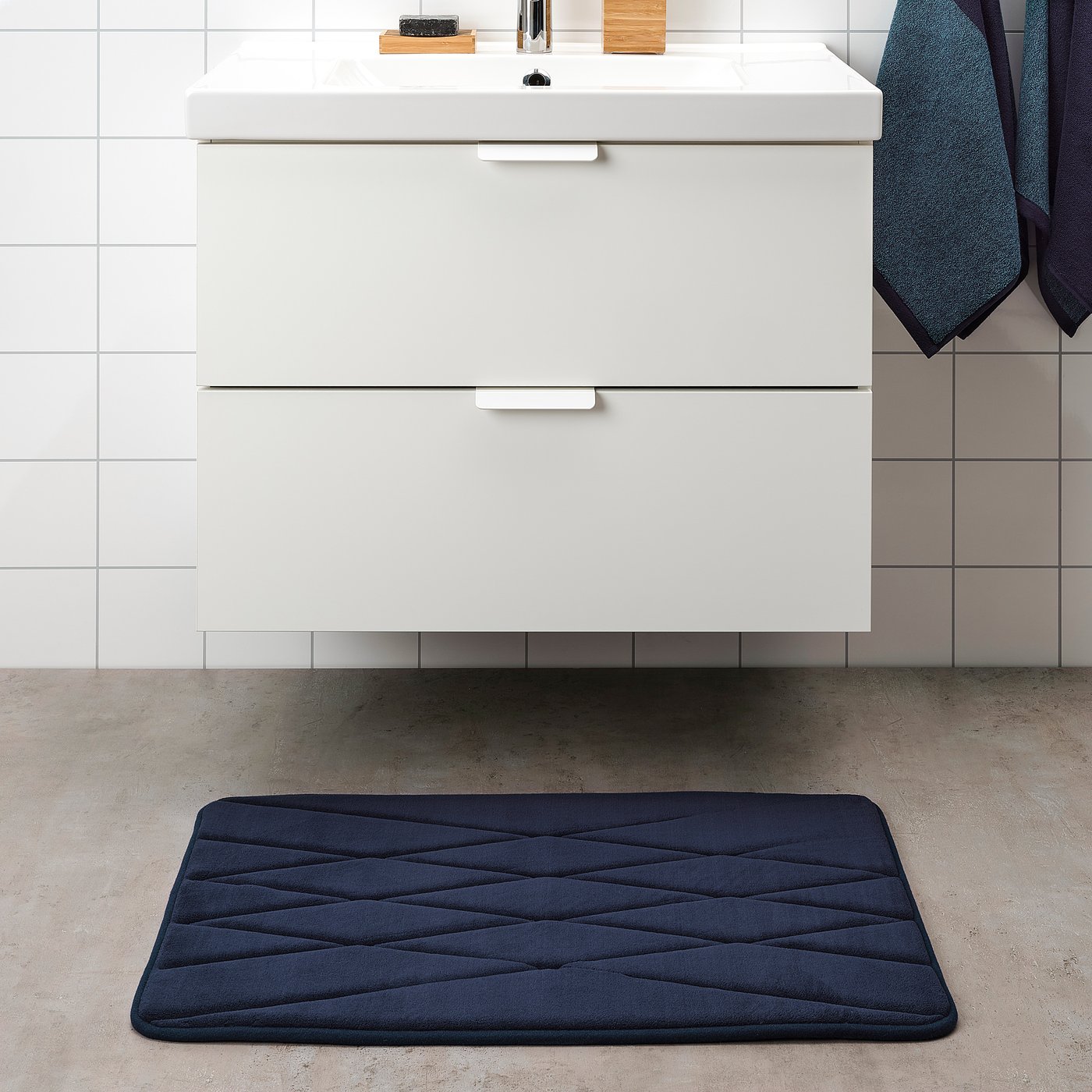 UPPVAN Bath mat, dark blue, 50x80 cm IKEA