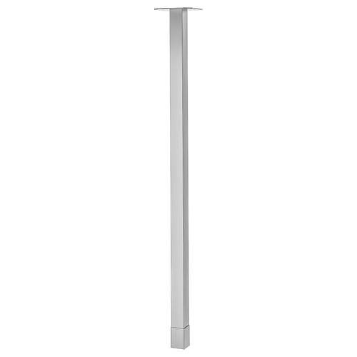 UTBY metal pole, silver, standing straight.