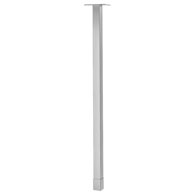 UTBY metal pole, silver, standing straight.