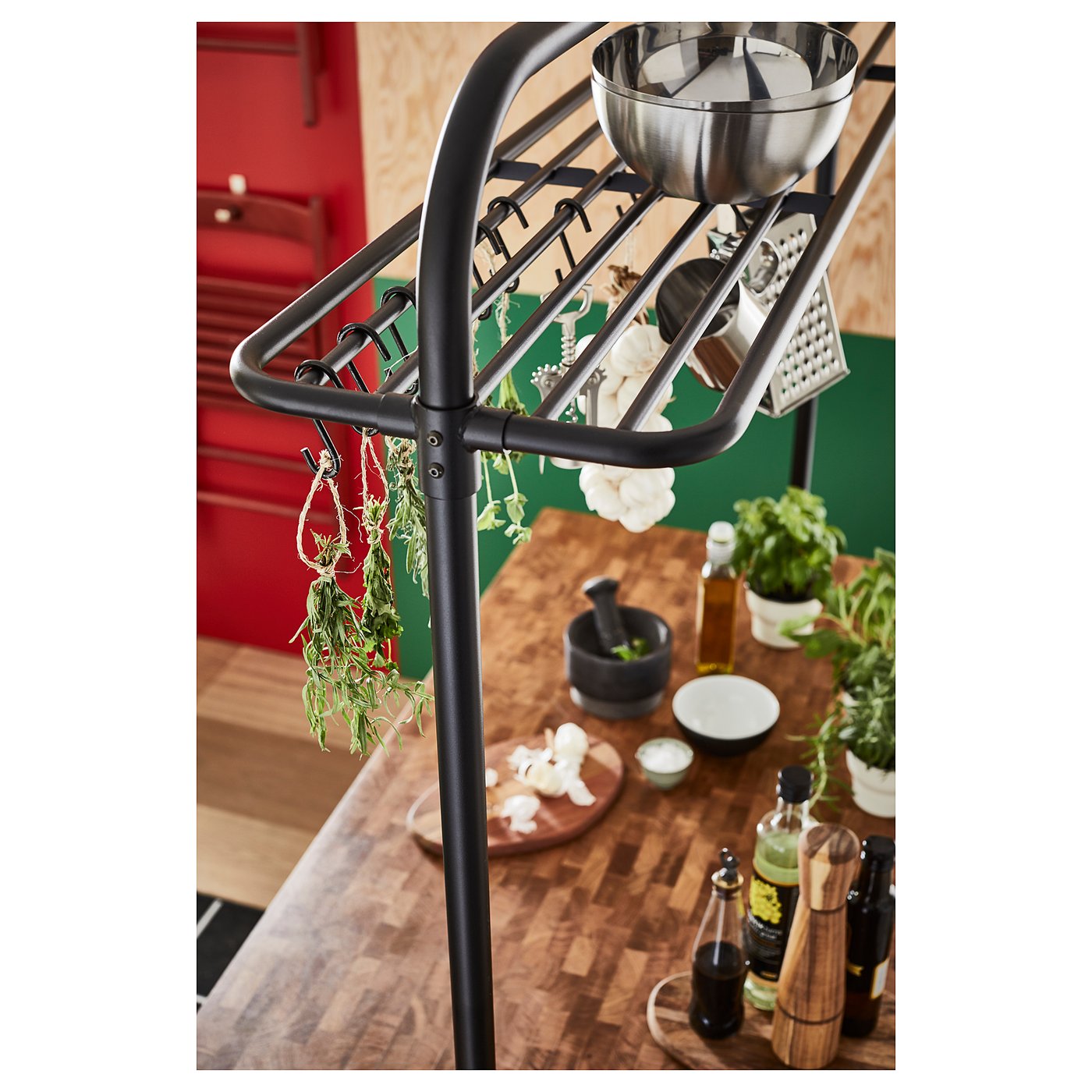 Rack for kitchen island, VADHOLMA, black - IKEA