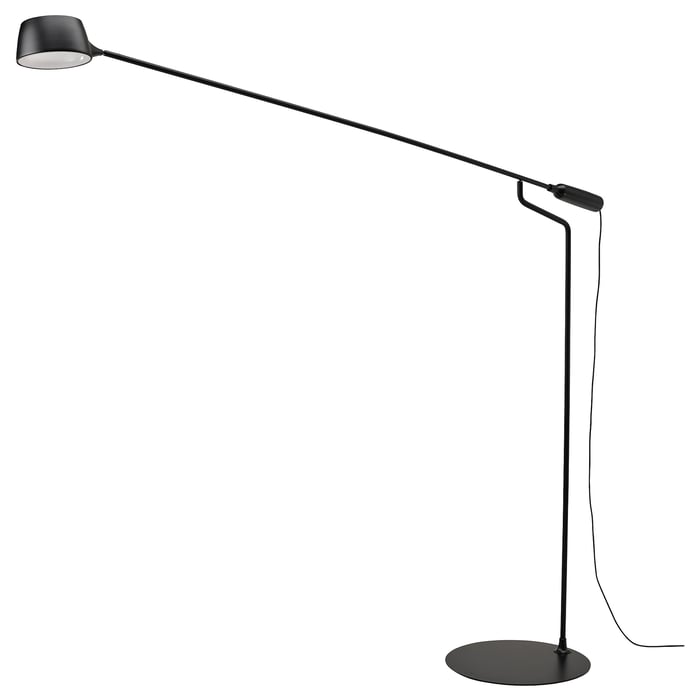 VÅGHÖJD LED floor lamp, dimmable black IKEA