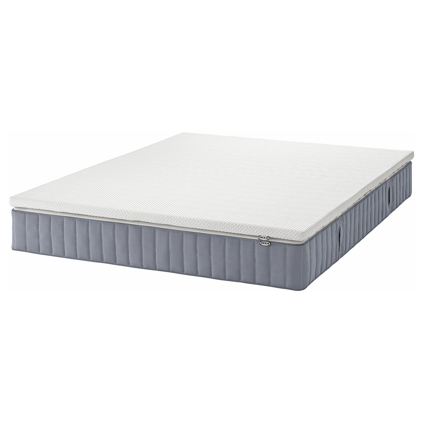 VALEVÅG mattress and mattress pad, firm light blue/Nisseholm white