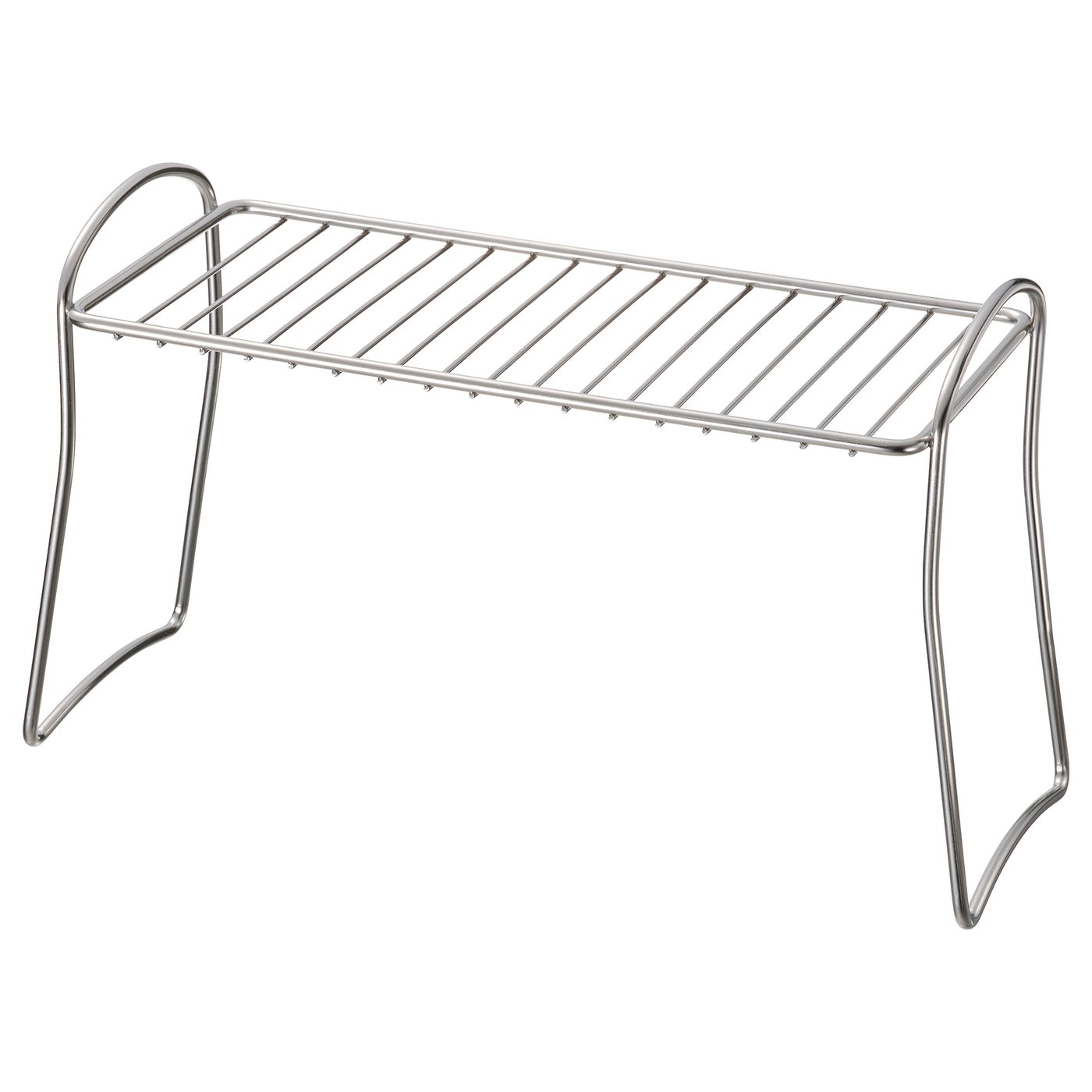 Stainless steel drying rack, sturdy wire frame.