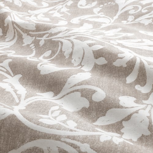 VÅRBRÄCKA duvet cover and 2 pillowcases, beige/white, 200x200/60x70 cm
