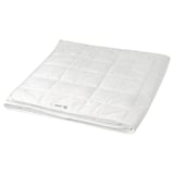 White VÅRSTARR jacquard duvet with lyocell, cotton, polyester fill; quilted design.