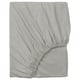 A VÅRVIAL gray fitted bed sheet made of 100% cotton, featuring an elasticized hem for a secure fit.