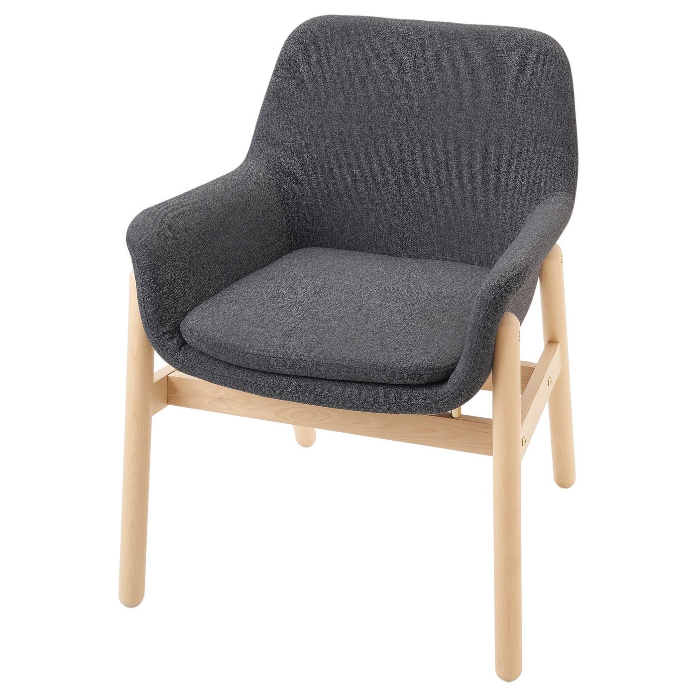 VEDBO Chair with armrests birch, Gunnared medium grey IKEA
