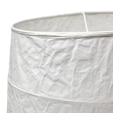 Cylindrical rice paper lampshade, handcrafted, with delicate texture and rigid rim, set against a plain white background.