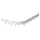 White VIDGA curtain rail system, curved aluminum track with plastic gliders.