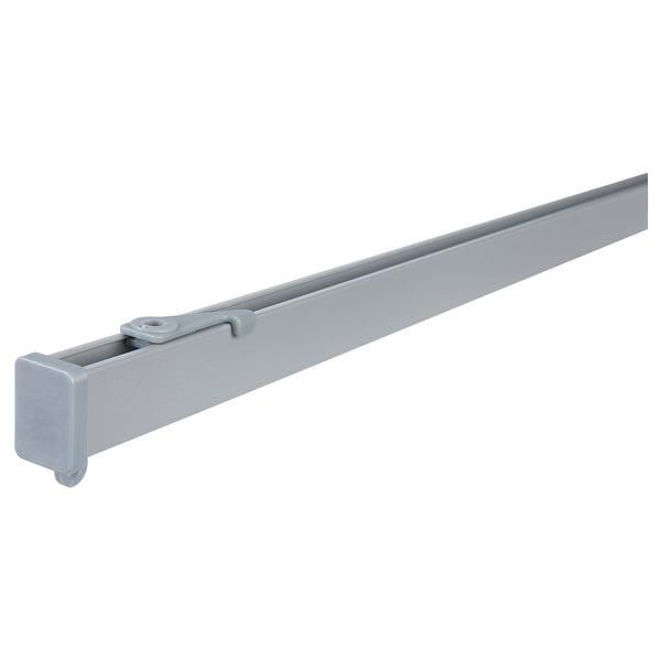 VIDGA grey aluminum curtain rail, easy to assemble, mounts to ceiling or wall, extendable.