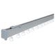 Option: VIDGA curtain rail system, silver, made of aluminum and plastic, horizontal bar design, multiple hooks attached.