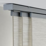 Close-up of VIDGA curtain rail system, featuring adjustable track and connectors, demonstrating easy installation and flexibility.