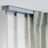VIDGA curtain rail on wall, flexible & easy to assemble, holds multiple curtains for privacy and light control.