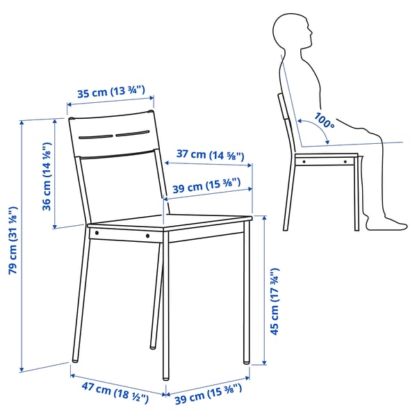 Illustration with measurements for the product: VIHALS.
