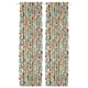Pair of floral white VILDPERSILJA curtains, featuring colorful flowers, cotton/ramie blend, light filtering.