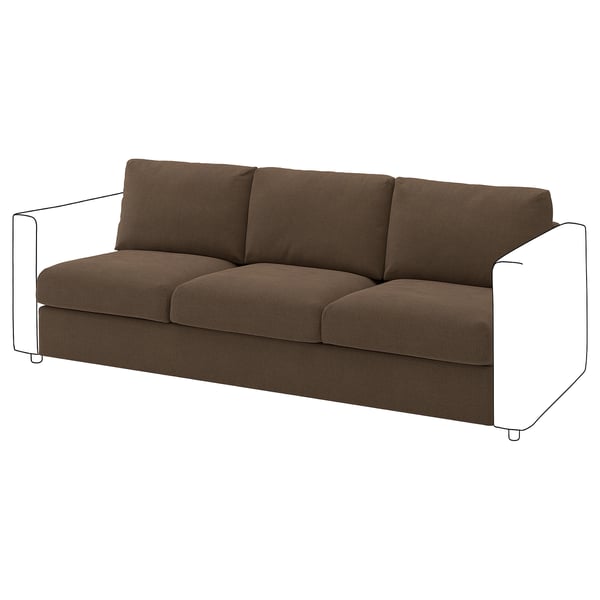 VIMLE 3-seat section, Mosshed dark brown