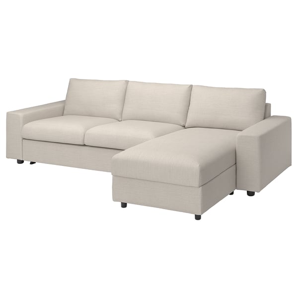 3-seat sofa-bed with chaise longue, VIMLE, with wide armrests - IKEA