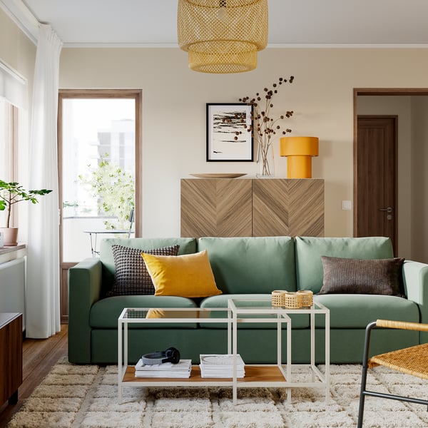 VIMLE 3-seat sofa, Knäbäck grey-green