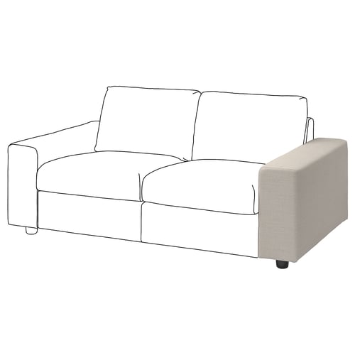 VIMLE sofa, light gray, modern design, two-seater, clean lines.