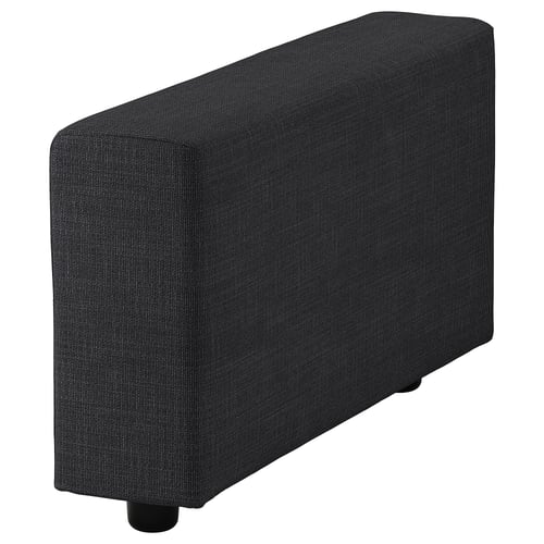 VIMLE charcoal sofa section, rectangular, plush fabric over black legs.