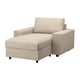 VIMLE sofa chaise lounge: beige, fabric, u-shaped, modern, storage base, comfortable.
